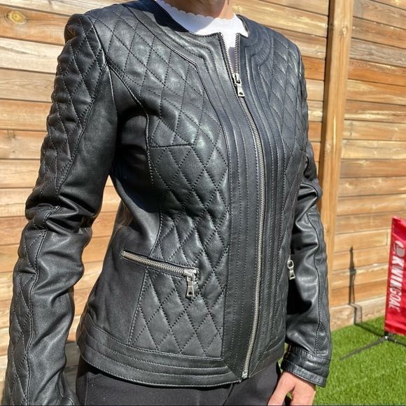 Quilted Leather jacket size Small - Picture 2 of 6
